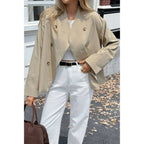 Double Breasted V Neck Trench Long Sleeve Coat | Mixtshop LLC