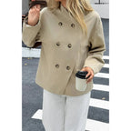Double Breasted V Neck Trench Long Sleeve Coat | Mixtshop LLC