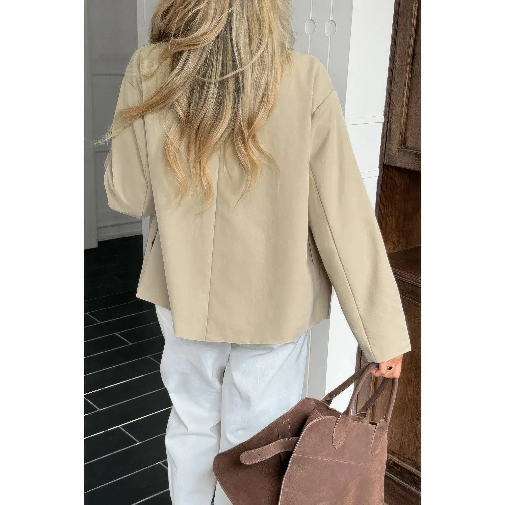 Double Breasted V Neck Trench Long Sleeve Coat | Mixtshop LLC