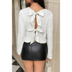 V Neck Sparkly Bolero Cropped Tie Front Jacket | Mixtshop LLC