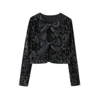 V Neck Sparkly Bolero Cropped Tie Front Jacket | Mixtshop LLC