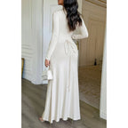 Curvy Slit Elegant Ruched Long Sleeve Dress | Mixtshop LLC