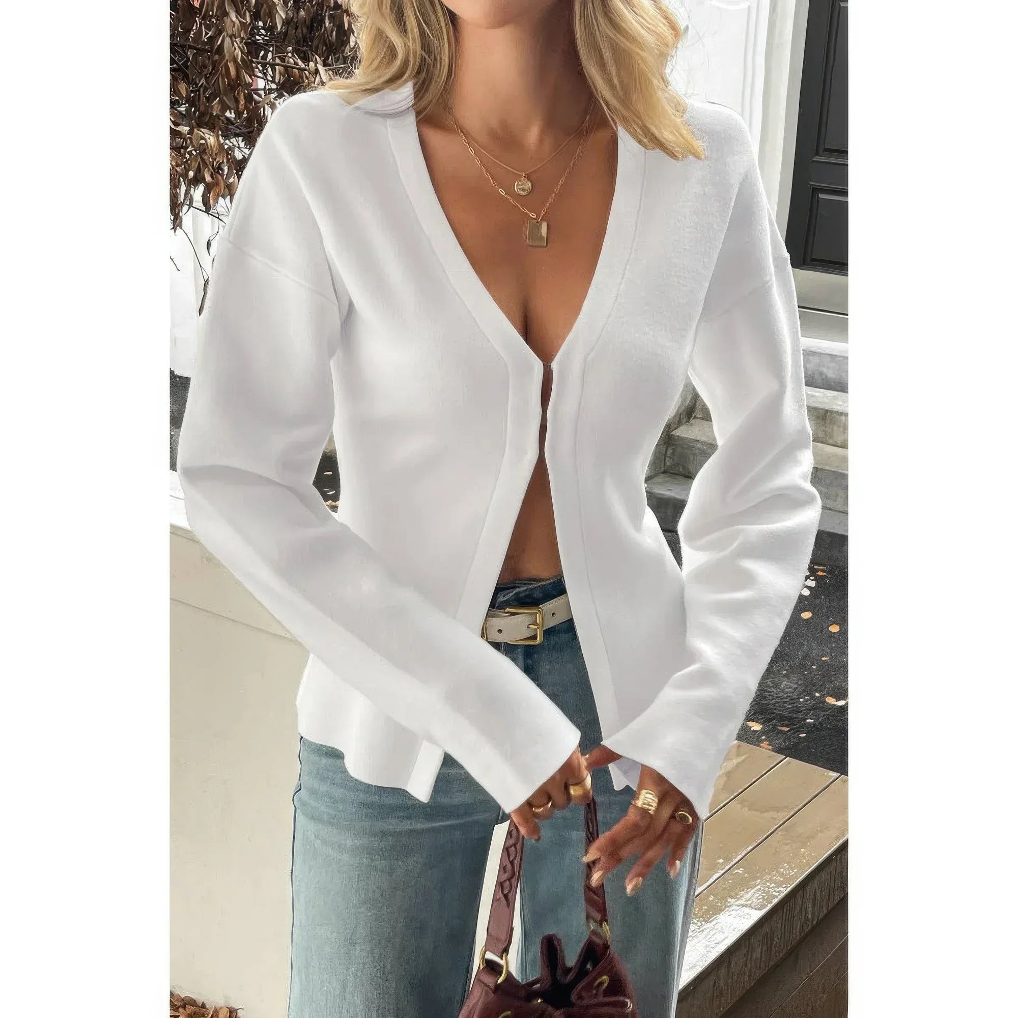 Solid V Neck Raglan Sleeve Burgundy Knit Shirt | Mixtshop LLC