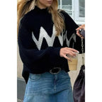 Mock Neck Contrast Binding Long Sleeve Sweater | Mixtshop LLC