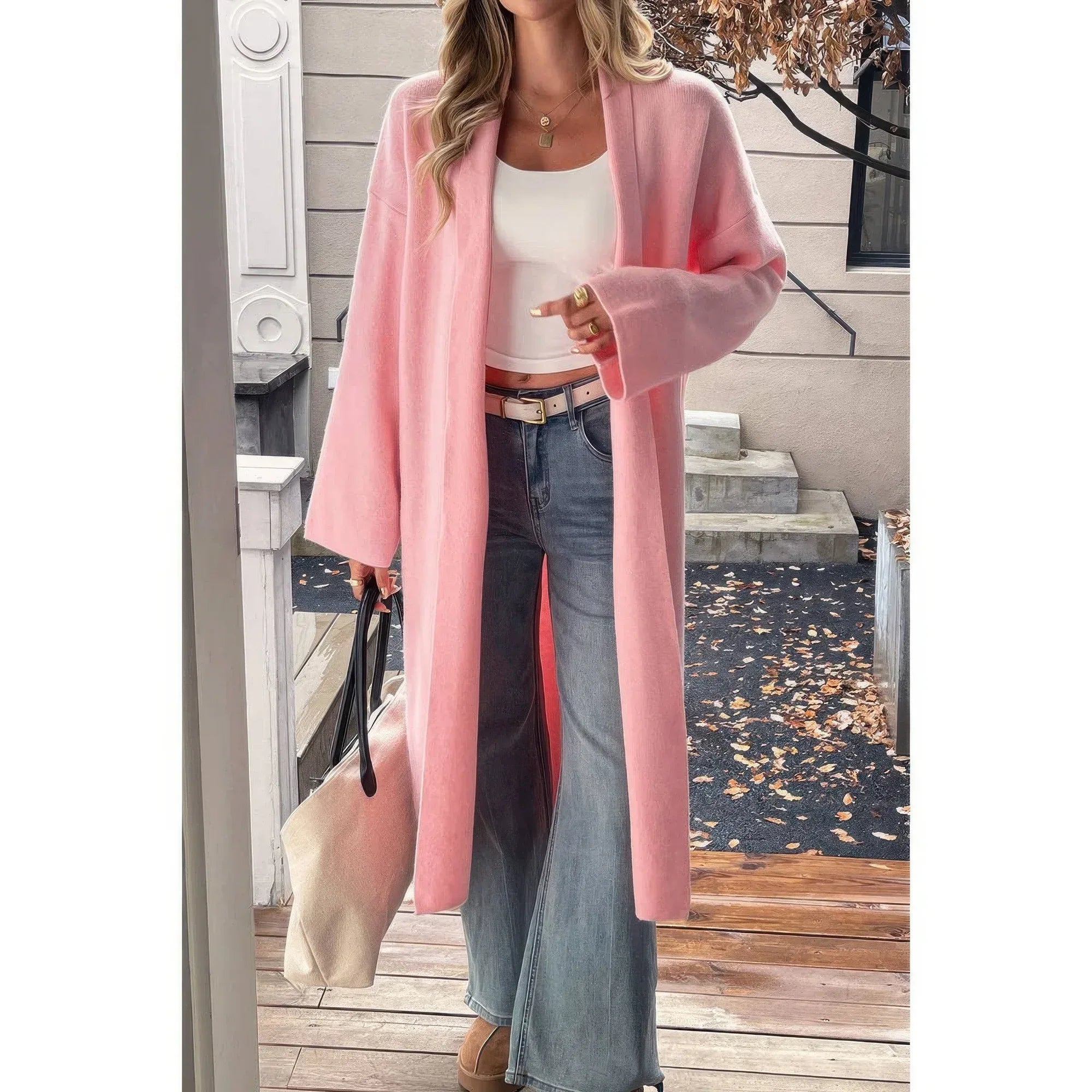 Solid Open Front Knit Long Body Cardigan | Mixtshop LLC