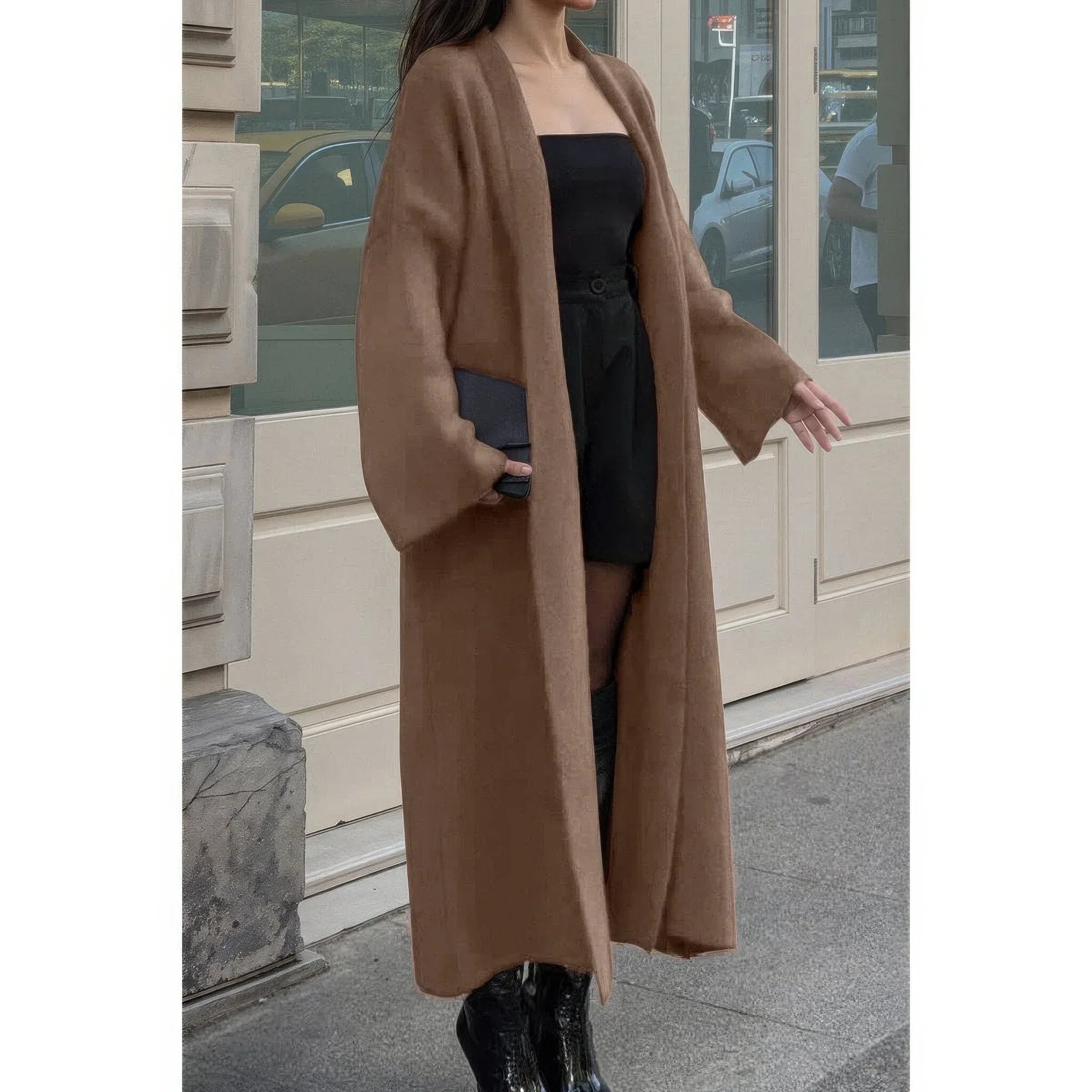 Solid Open Front Knit Long Body Cardigan | Mixtshop LLC