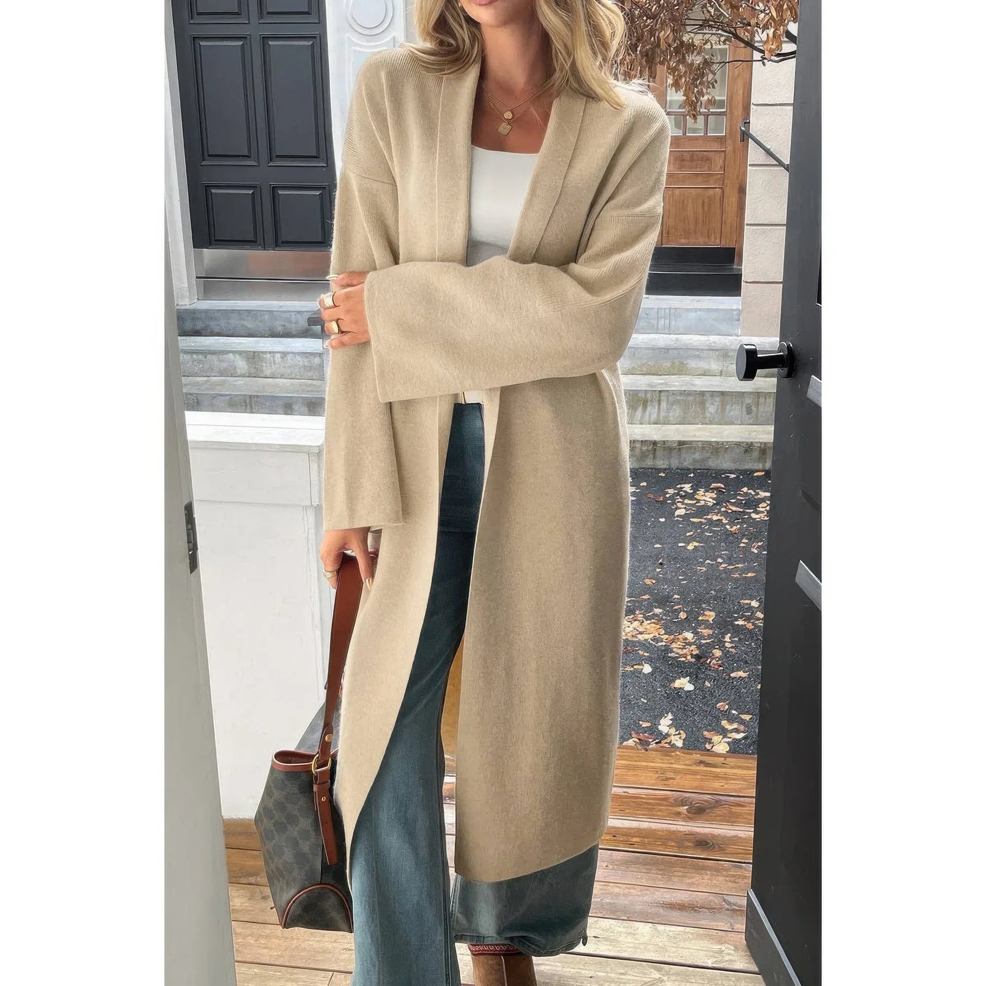 Solid Open Front Knit Long Body Cardigan | Mixtshop LLC