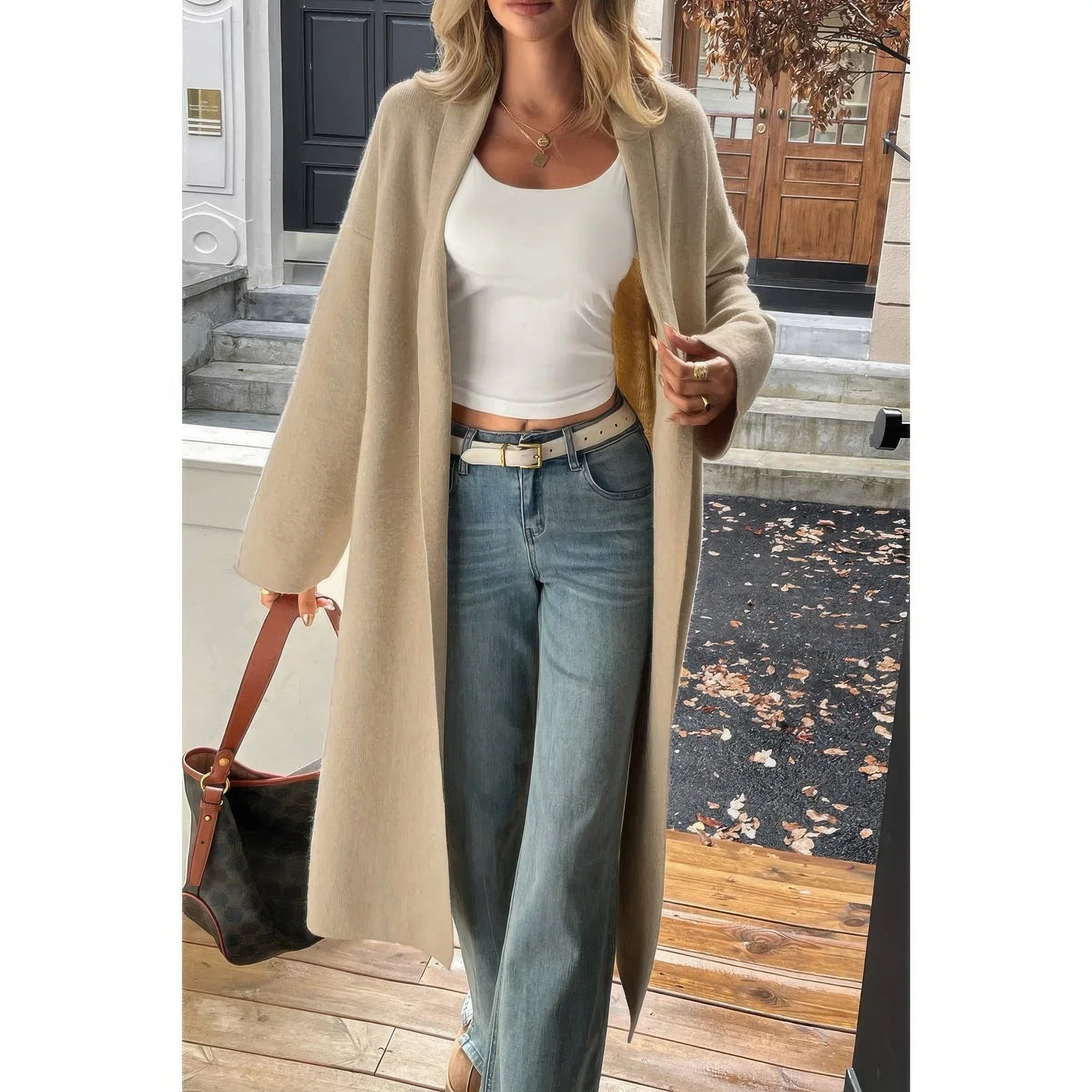 Solid Open Front Knit Long Body Cardigan | Mixtshop LLC