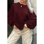 Round Neck Long Sleeve Knitted Loose Sweater | Mixtshop LLC