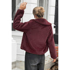 Solid Button Faux Fur Crop Jacket | Mixtshop LLC