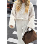 Solid Faux Fur Back Hide Zipper Pullover Coat | Mixtshop LLC