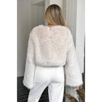 Solid Faux Fur Back Hide Zipper Pullover Coat | Mixtshop LLC
