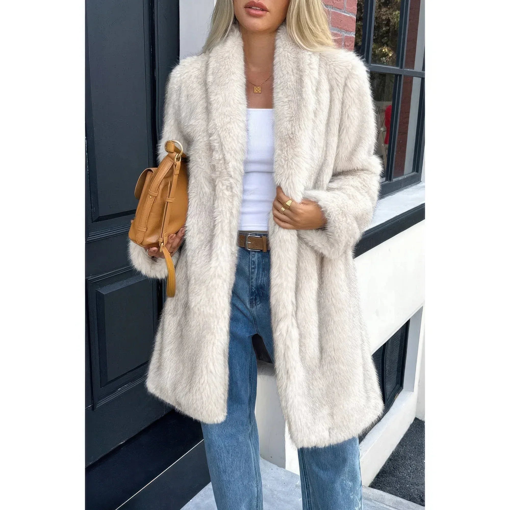 Solid Fluffy Faux Fur Shaggy Long Body Outwear | Mixtshop LLC