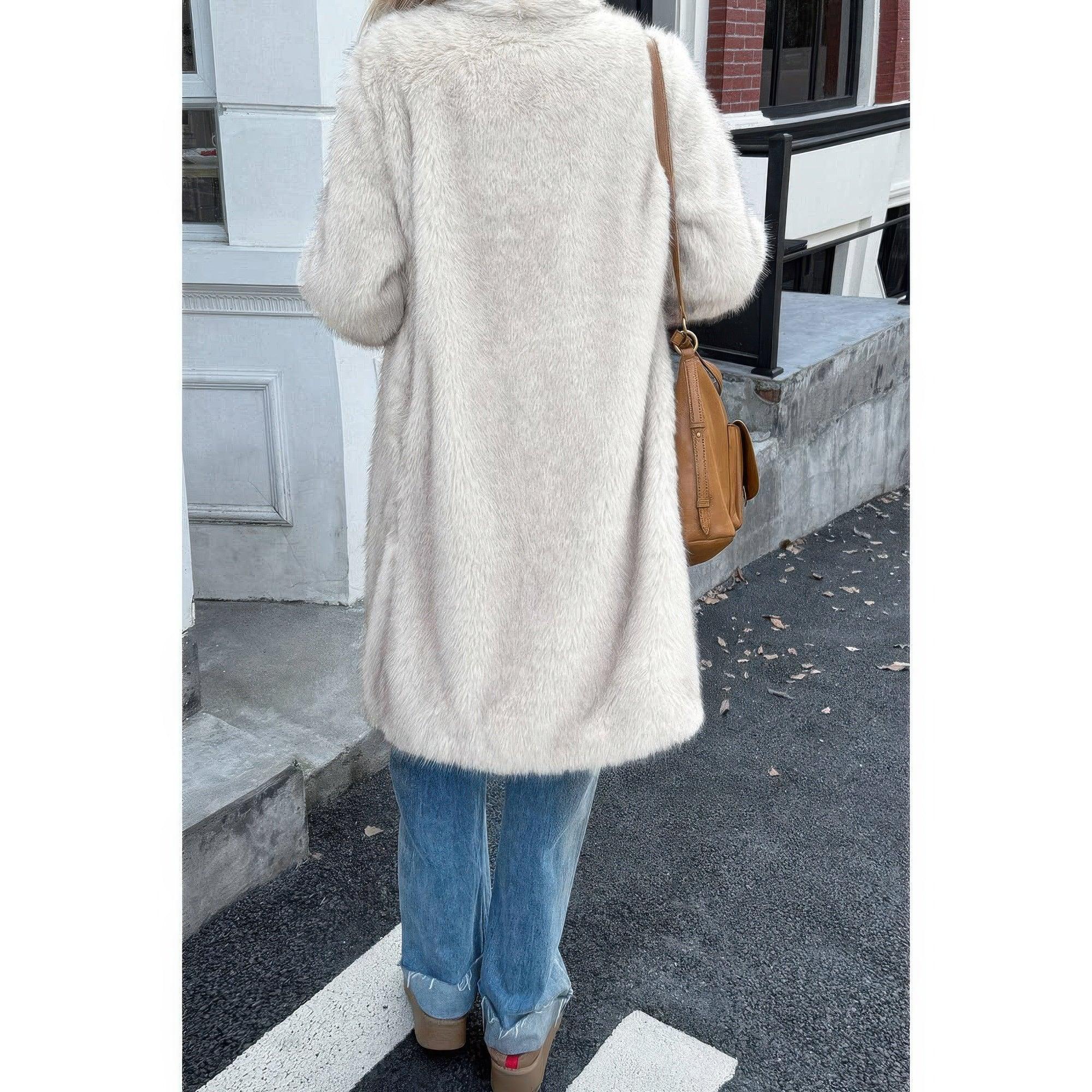 Solid Fluffy Faux Fur Shaggy Long Body Outwear | Mixtshop LLC