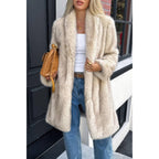 Solid Fluffy Faux Fur Shaggy Long Body Outwear | Mixtshop LLC