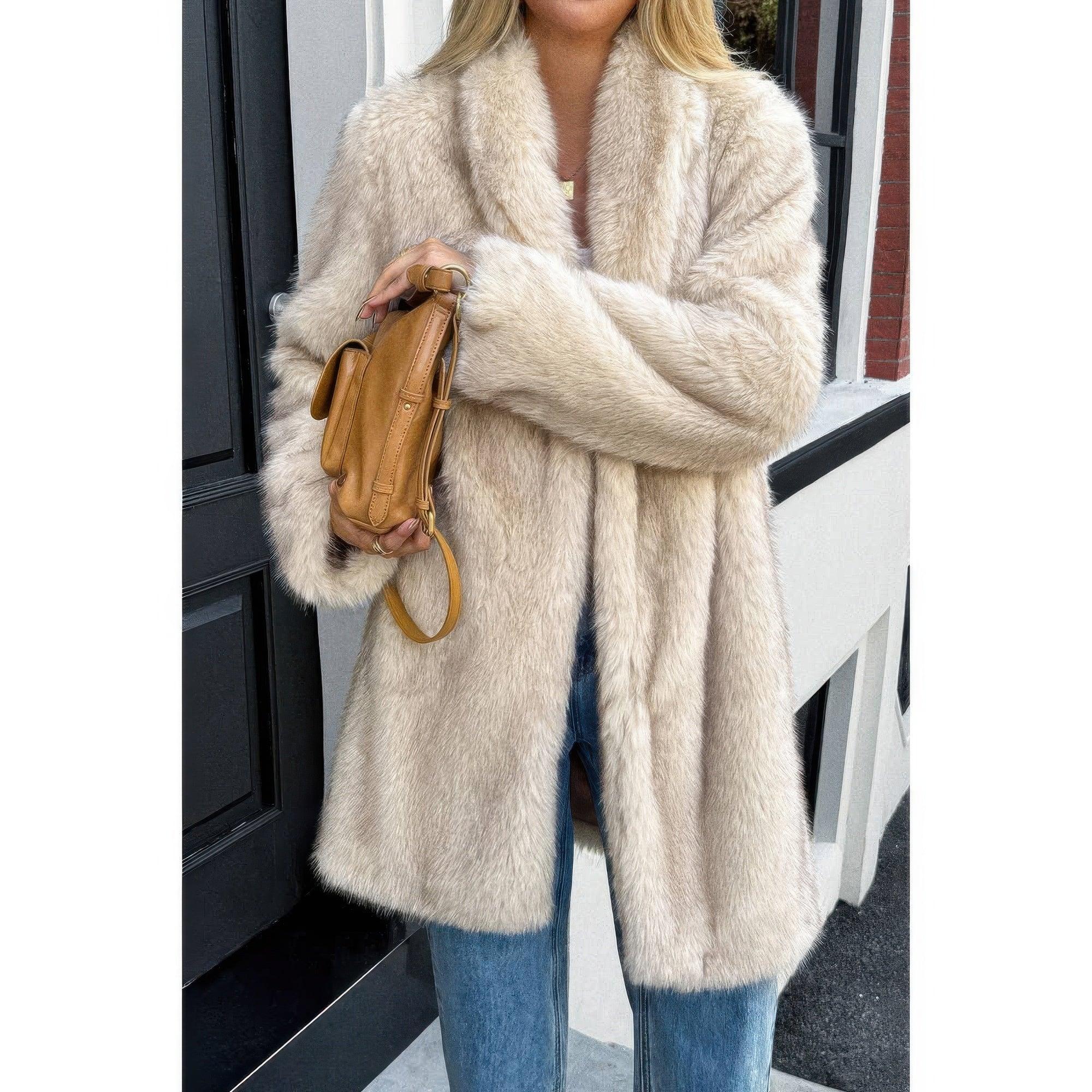Solid Fluffy Faux Fur Shaggy Long Body Outwear | Mixtshop LLC