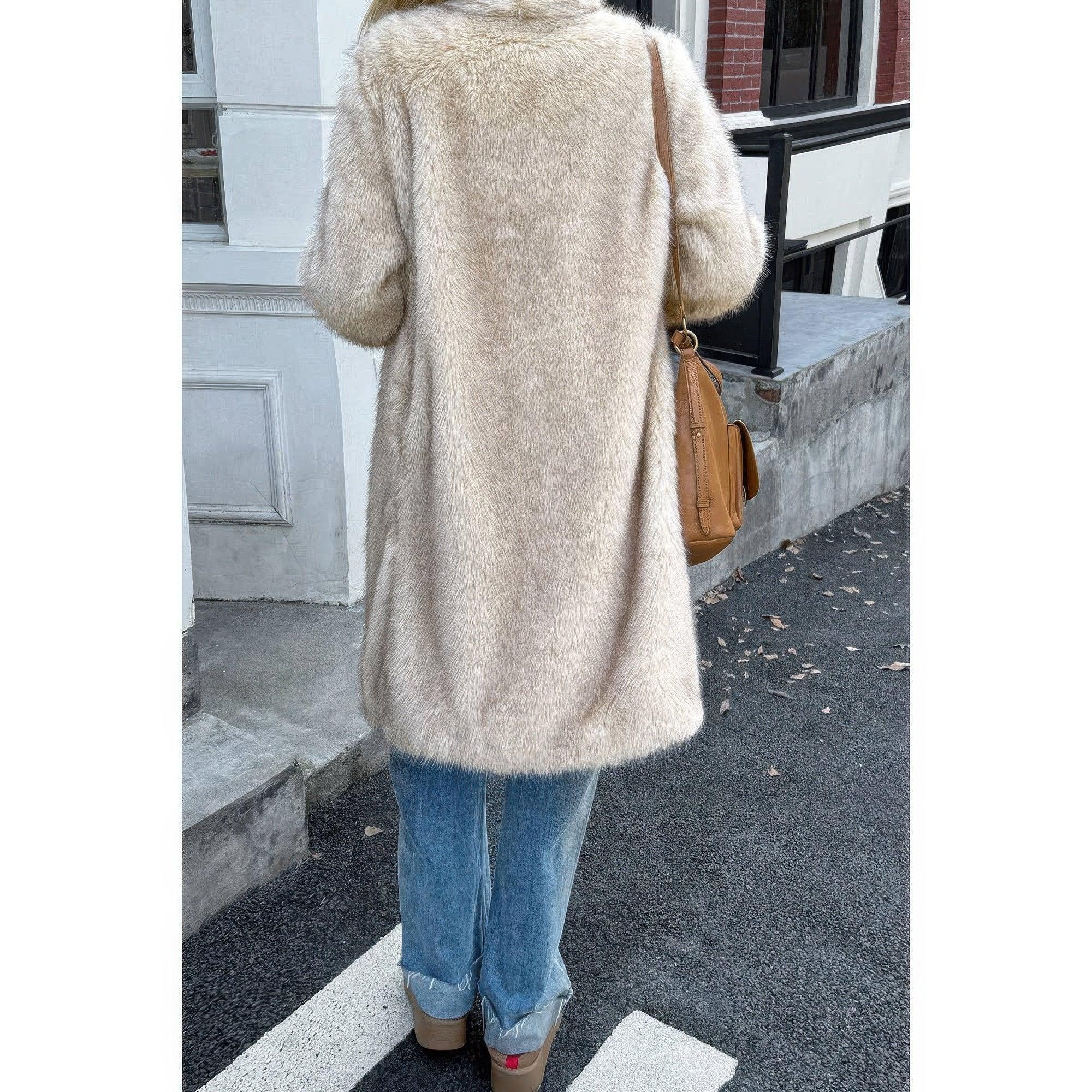 Solid Fluffy Faux Fur Shaggy Long Body Outwear | Mixtshop LLC
