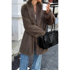 Solid Fluffy Faux Fur Shaggy Long Body Outwear | Mixtshop LLC
