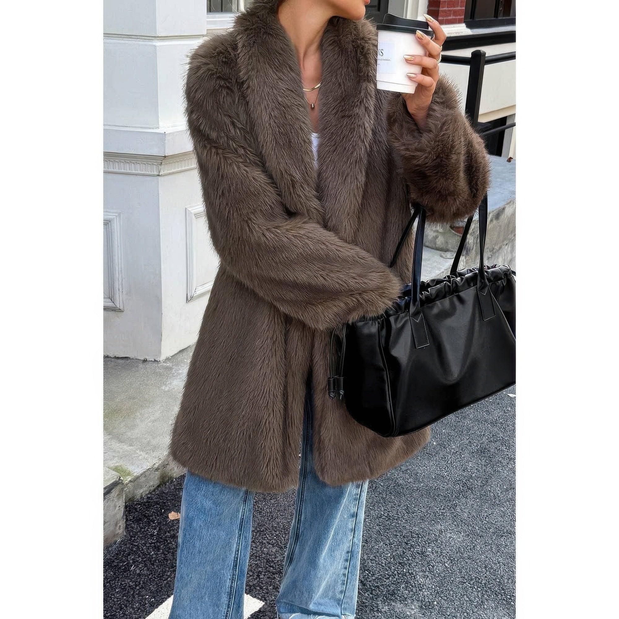 Solid Fluffy Faux Fur Shaggy Long Body Outwear | Mixtshop LLC