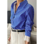 Striped Button Down Lace Detail Loose Shirt | Mixtshop LLC