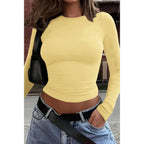 Round Neck Solid Long Sleeve Slim Fit Shirt | Mixtshop LLC