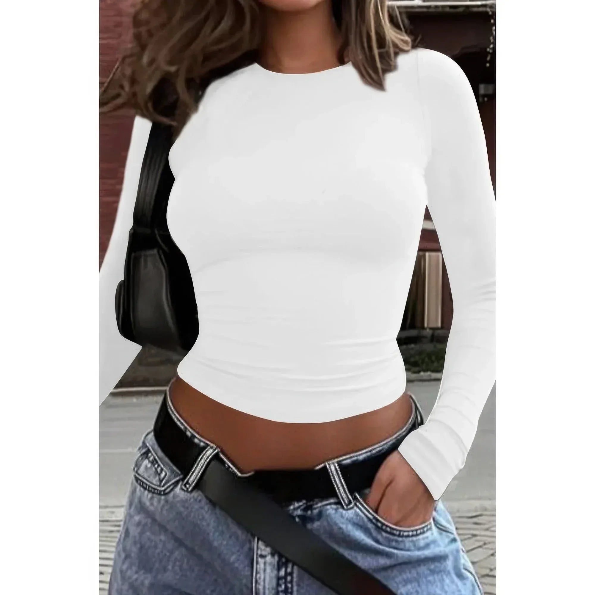 Round Neck Solid Long Sleeve Slim Fit Shirt | Mixtshop LLC