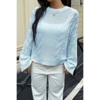Solid Round Neck Cable Knit Pullover Sweater | Mixtshop LLC