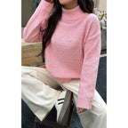 Soft Knit Roll Neck Long Sleeves Sweater | Mixtshop LLC