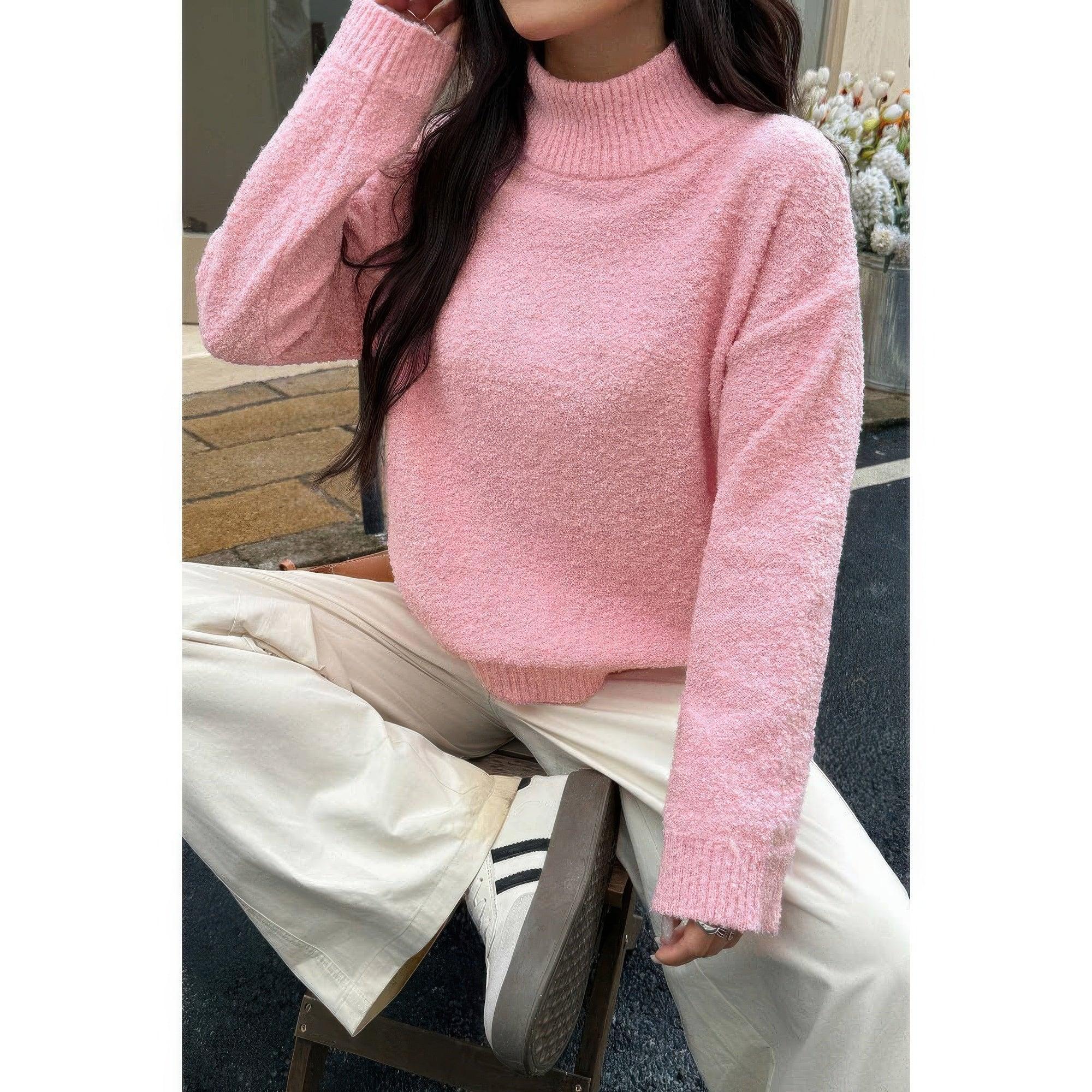 Soft Knit Roll Neck Long Sleeves Sweater | Mixtshop LLC