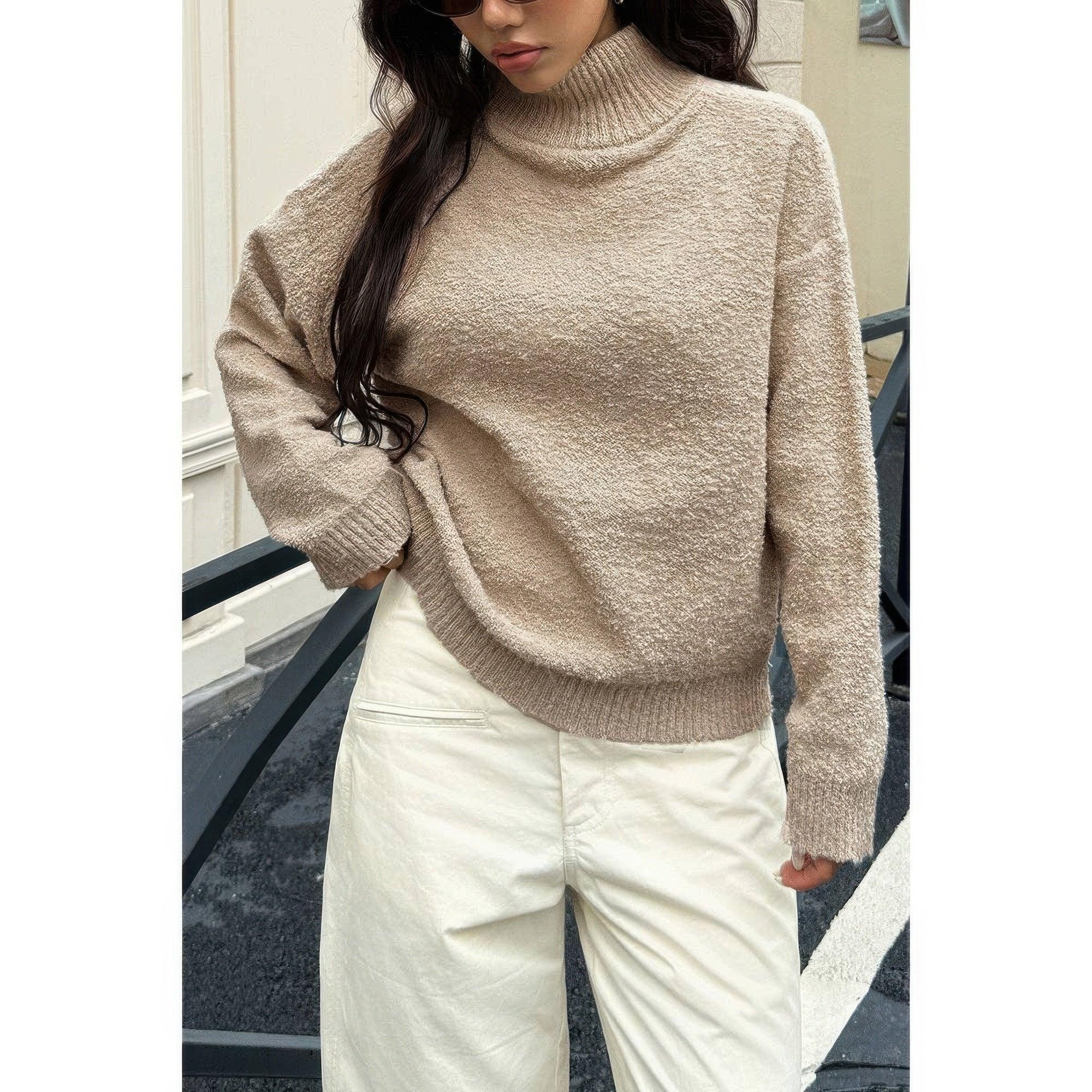 Soft Knit Roll Neck Long Sleeves Sweater | Mixtshop LLC