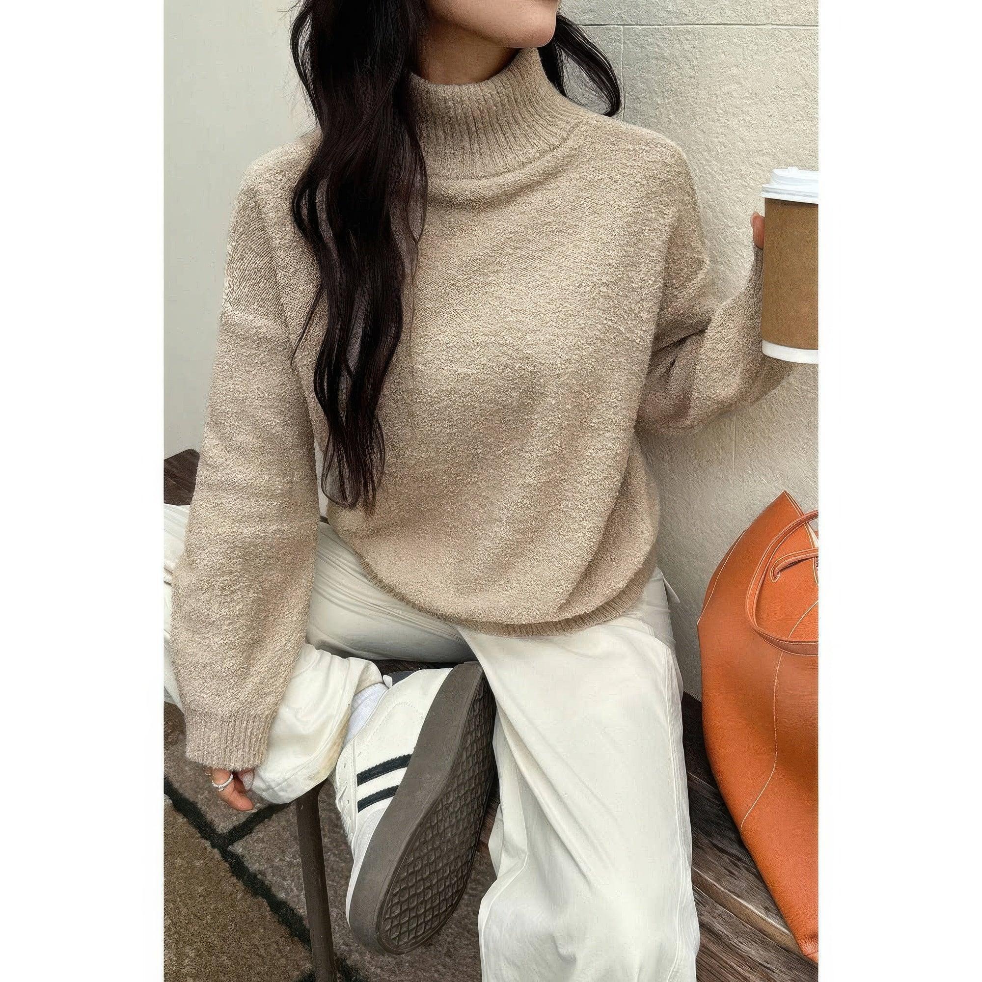 Soft Knit Roll Neck Long Sleeves Sweater | Mixtshop LLC