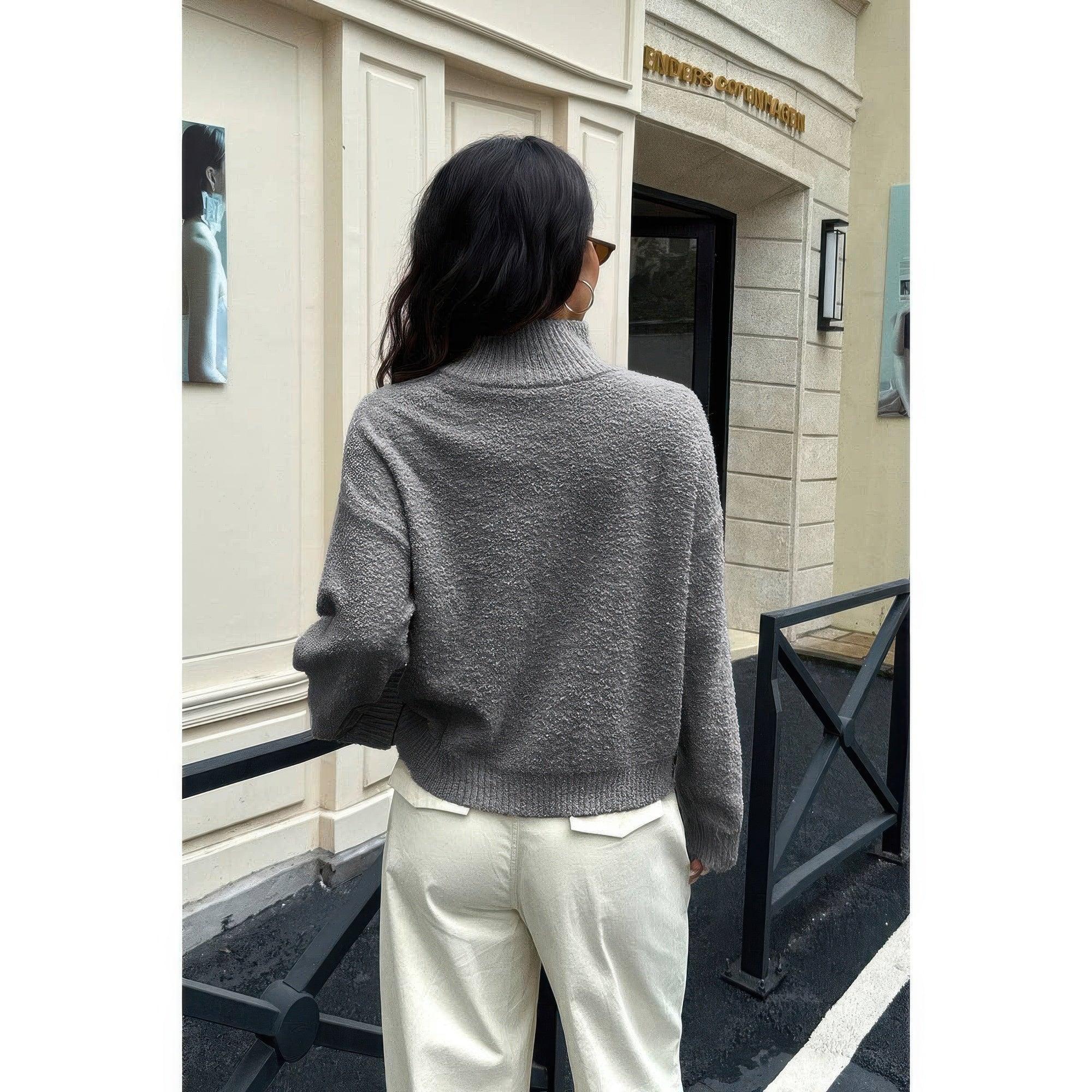 Soft Knit Roll Neck Long Sleeves Sweater | Mixtshop LLC