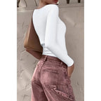 Knit Scoop Square Neck Long Sleeve Fit Shirt | Mixtshop LLC
