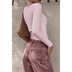 Knit Scoop Square Neck Long Sleeve Fit Shirt | Mixtshop LLC