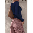 Knit Scoop Square Neck Long Sleeve Fit Shirt | Mixtshop LLC