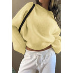 Solid Round Neck Long Sleeved Knit Loose Sweater | Mixtshop LLC