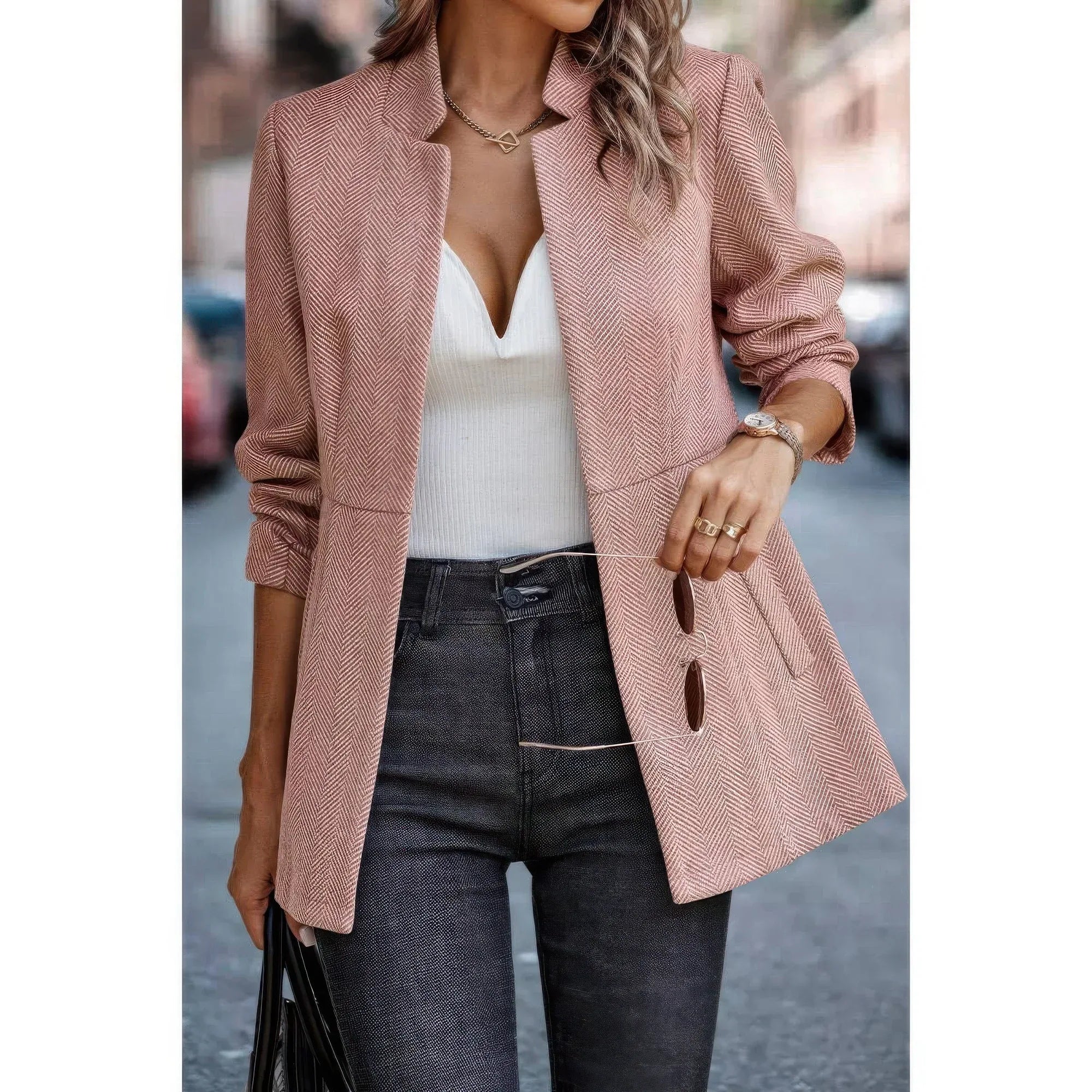Solid Pocket Long Sleeve Elegant Wool Coat Secondary image