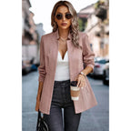 Solid Pocket Long Sleeve Elegant Wool Coat | Mixtshop LLC