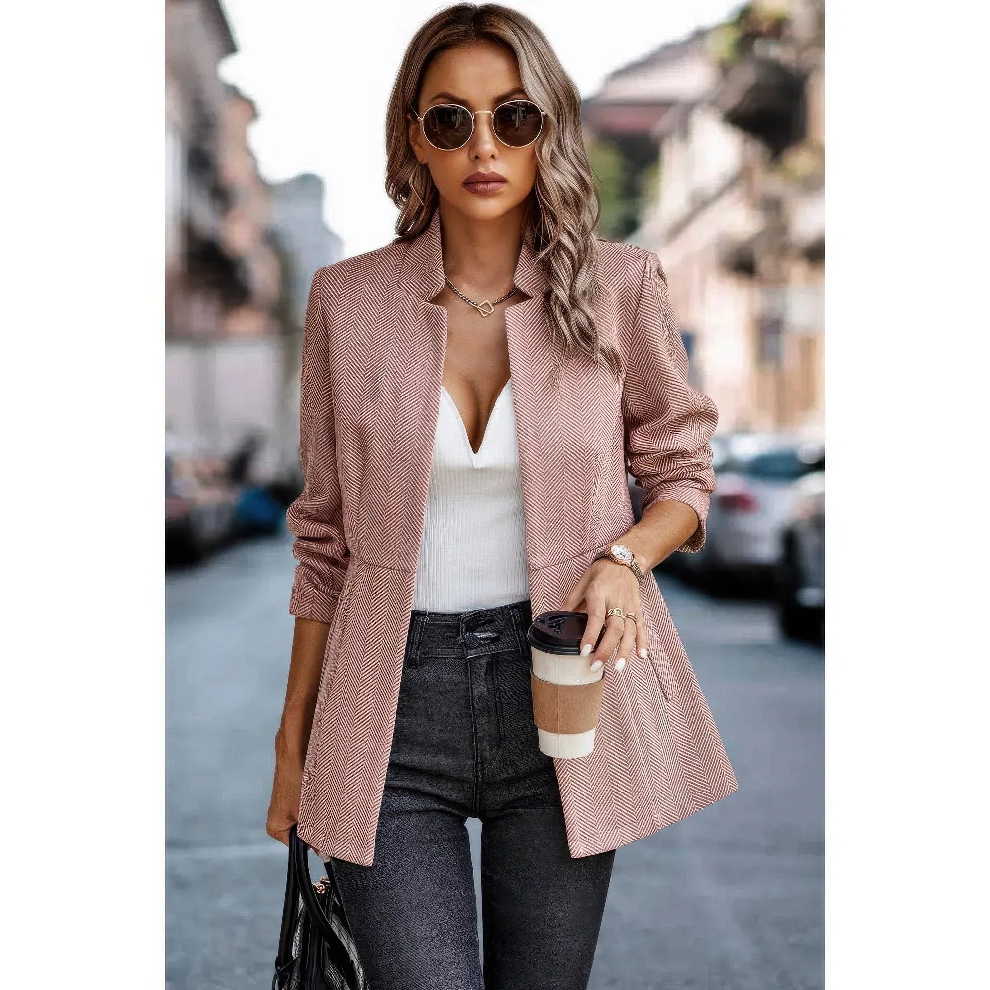 Solid Pocket Long Sleeve Elegant Wool Coat | Mixtshop LLC