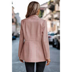 Solid Pocket Long Sleeve Elegant Wool Coat | Mixtshop LLC
