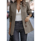 Solid Pocket Long Sleeve Elegant Wool Coat | Mixtshop LLC