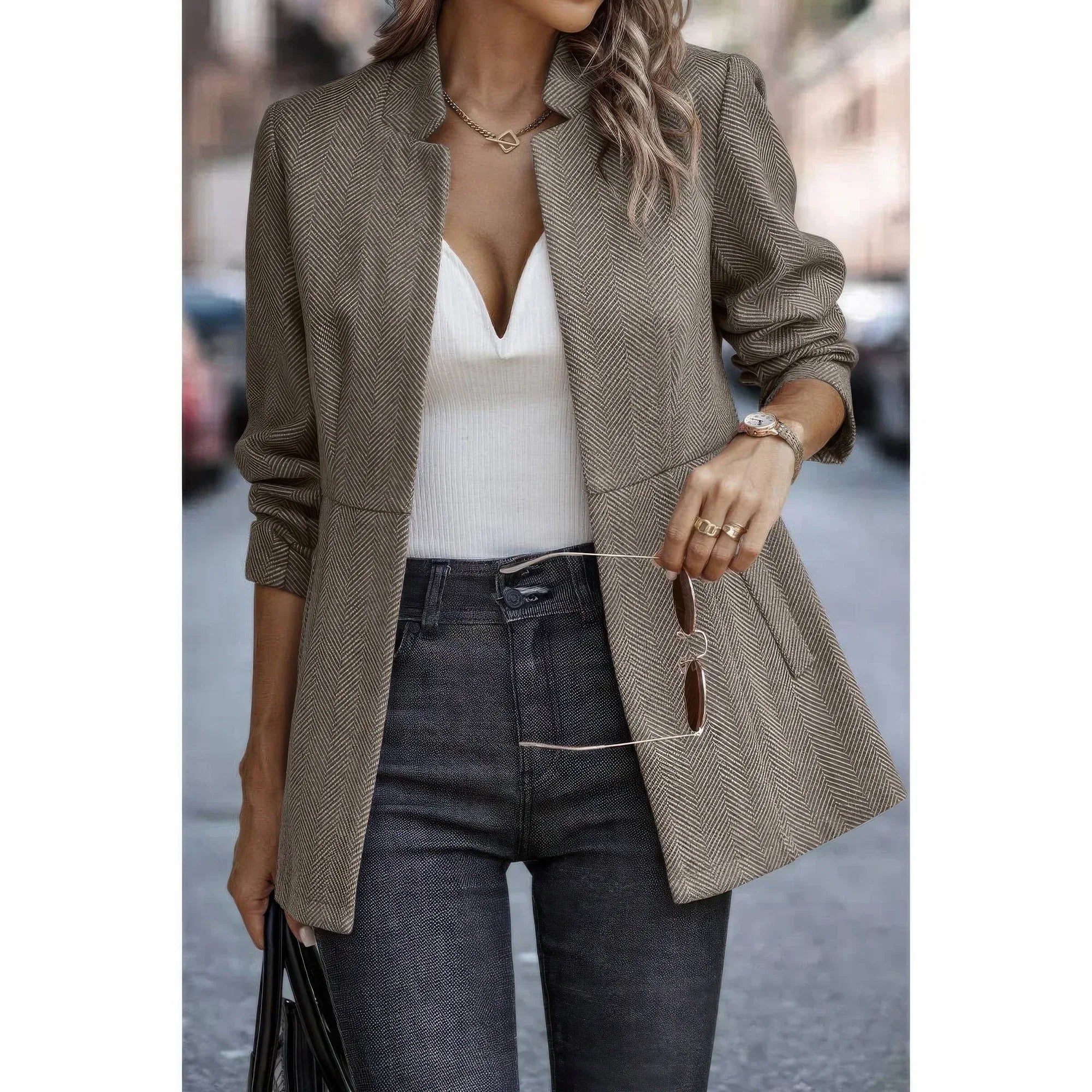 Solid Pocket Long Sleeve Elegant Wool Coat | Mixtshop LLC