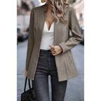 Solid Pocket Long Sleeve Elegant Wool Coat | Mixtshop LLC