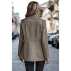 Solid Pocket Long Sleeve Elegant Wool Coat | Mixtshop LLC
