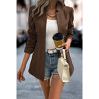 Solid Pocket Long Sleeve Elegant Wool Coat | Mixtshop LLC