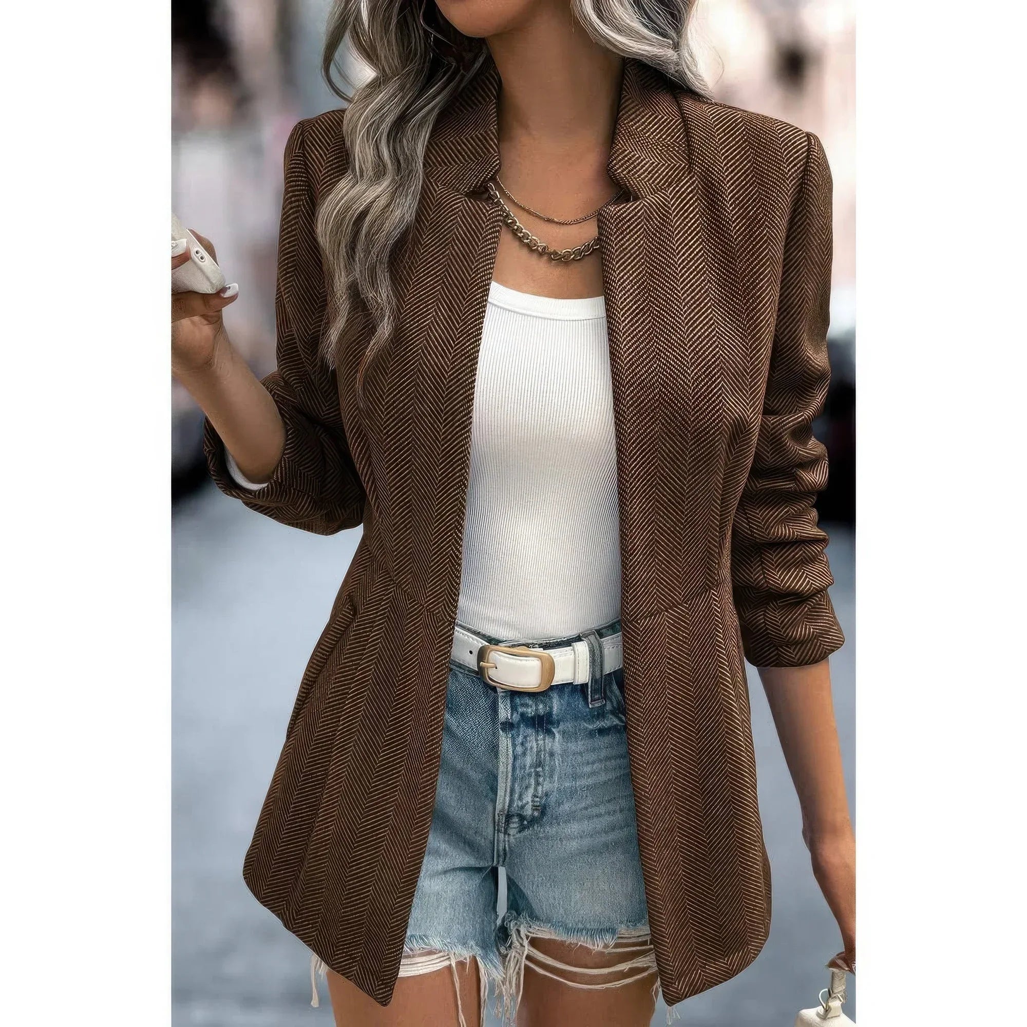 Solid Pocket Long Sleeve Elegant Wool Coat | Mixtshop LLC