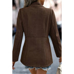 Solid Pocket Long Sleeve Elegant Wool Coat | Mixtshop LLC