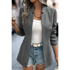 Solid Pocket Long Sleeve Elegant Wool Coat | Mixtshop LLC