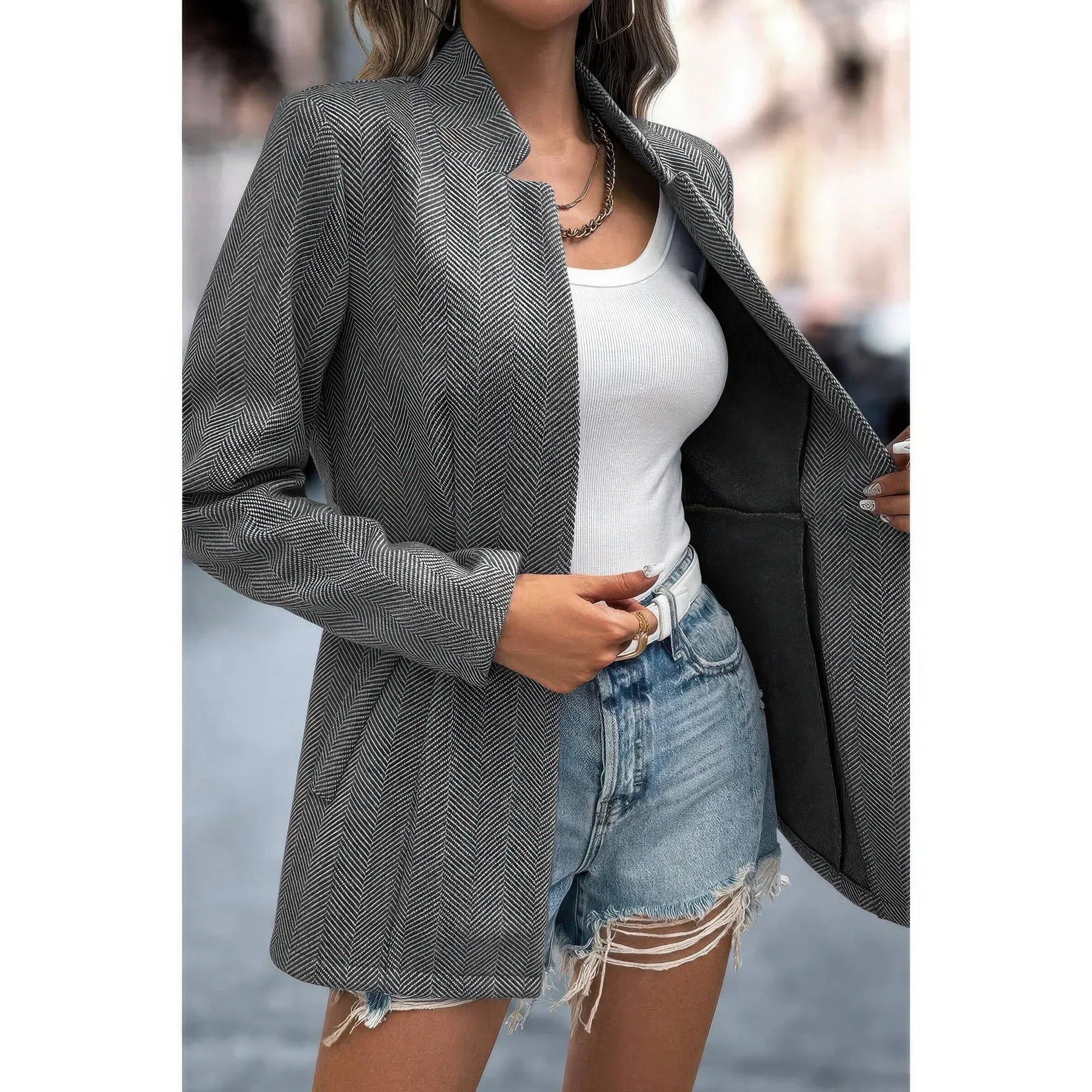 Solid Pocket Long Sleeve Elegant Wool Coat | Mixtshop LLC