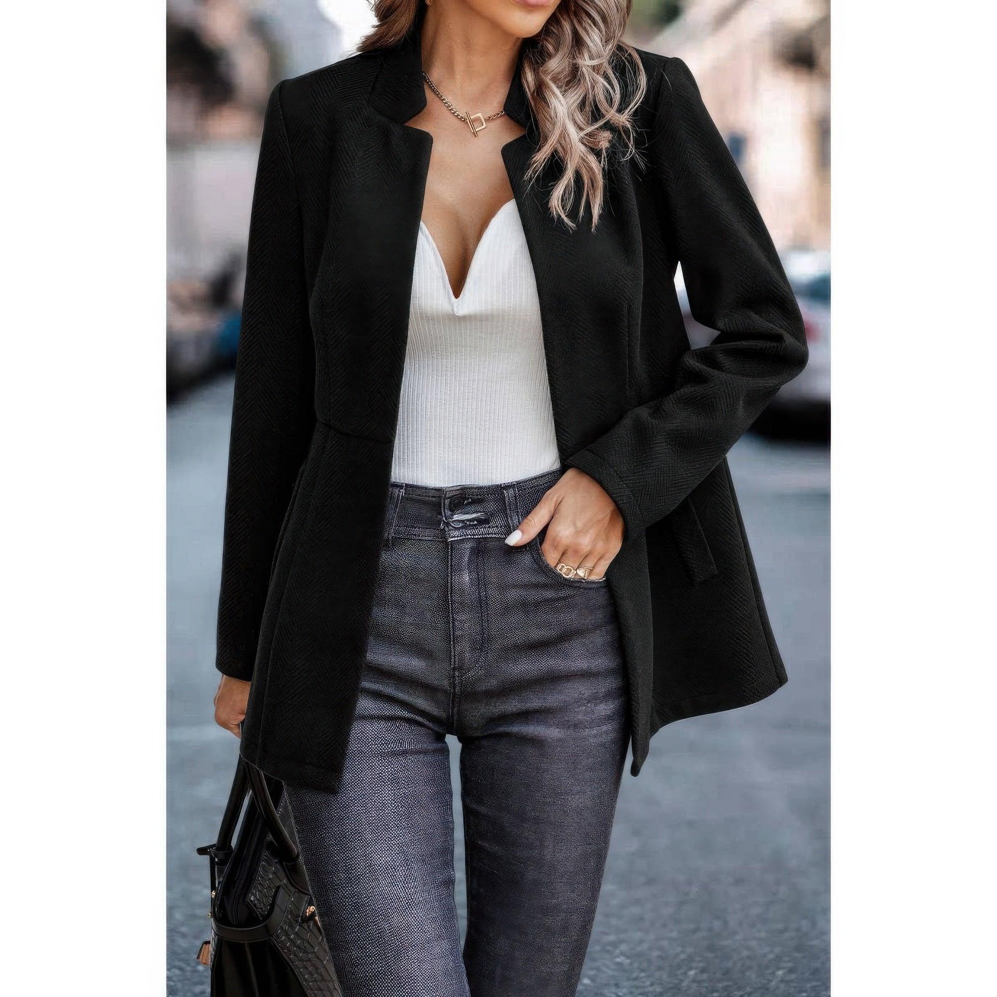 Solid Pocket Long Sleeve Elegant Wool Coat | Mixtshop LLC